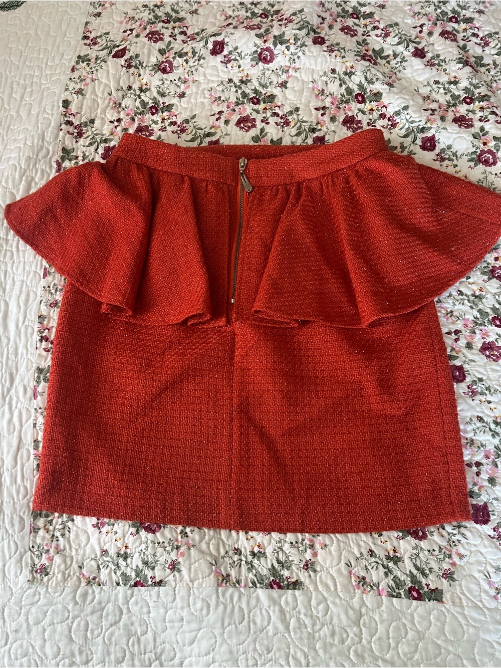 Sunday in Brooklyn orange skirt